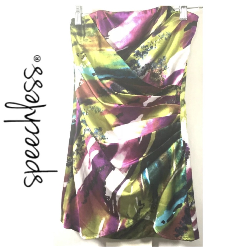 SPEECHLESS Strapless Mini Cocktail Party Dress